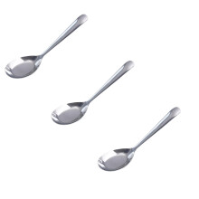 Koreaanse roestvrijstalen soeplepels (3 stuks), 16,5 cm lange steel, rijst- en dinerlepels – geschikt voor thuis, keuken en restaurant