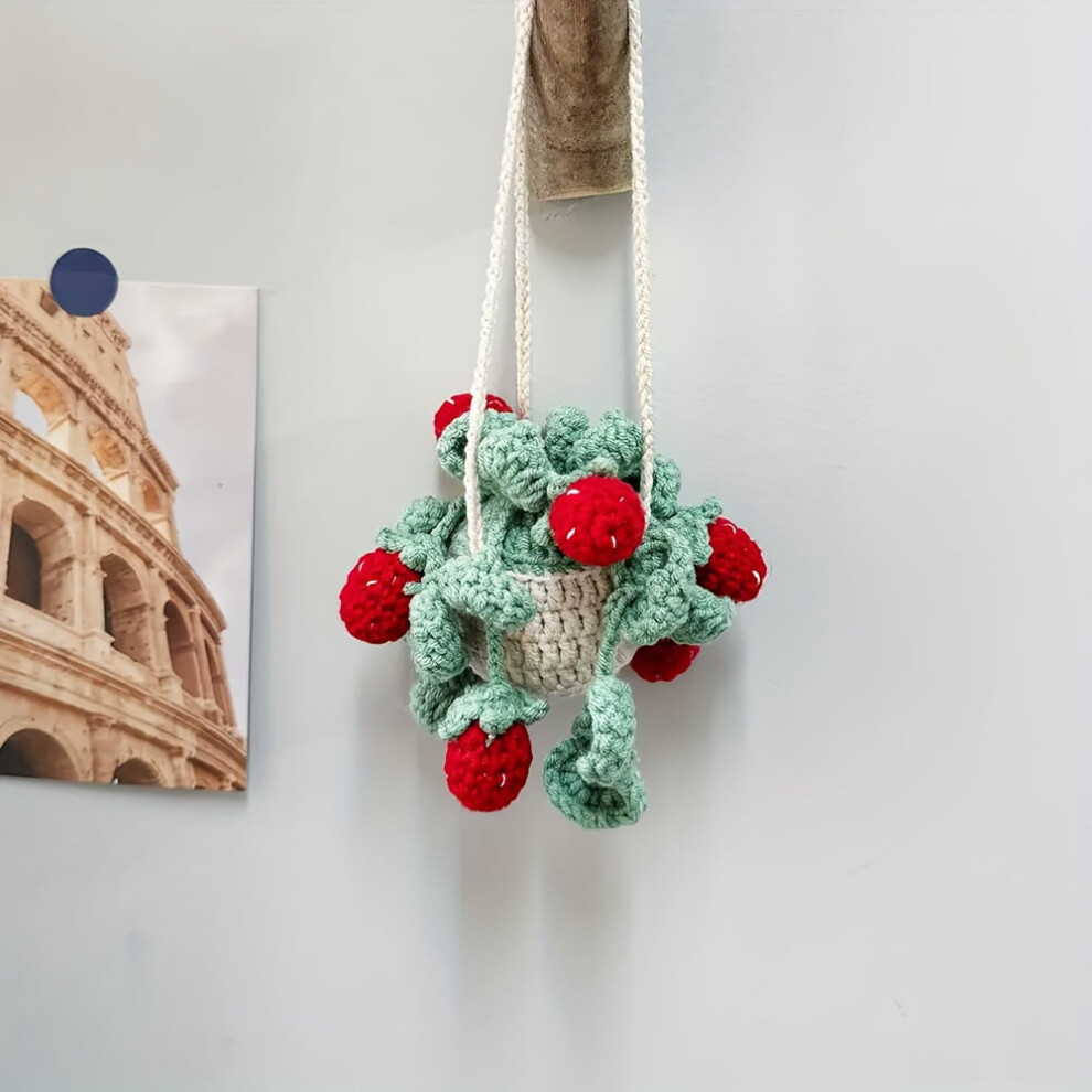 Strawberry Car Rearview Mirror Ornament 1Pc Red/Green 975221335920