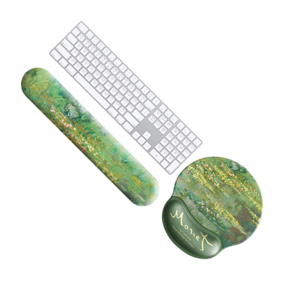Keyboard Wrist Rest Set Ergonomic Memory Foam With Nonslip 968604419096