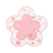 Hittebestendige tafelmat, placemat met bloemenmotief, PVC-onderlegger voor westerse gerechten, klein formaat, roze, voor pannen en kommen.