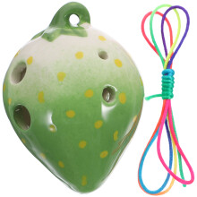 Ocarina Portable Céramique Verte Débutant Forme Fraise Musical