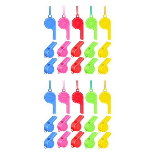 48Pièces Sifflets Colorés Pour Sport, Arbitre Course Avec Lanière