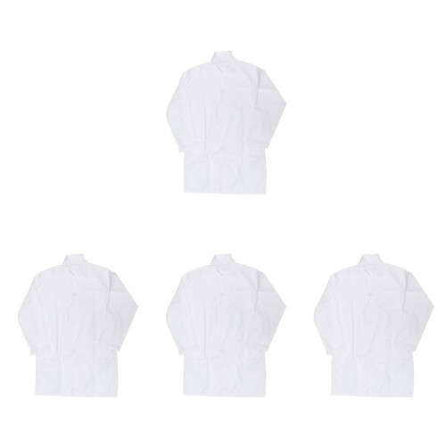 4Pièces Blouses Coton Blanches Enfants Uniformes Cosplay