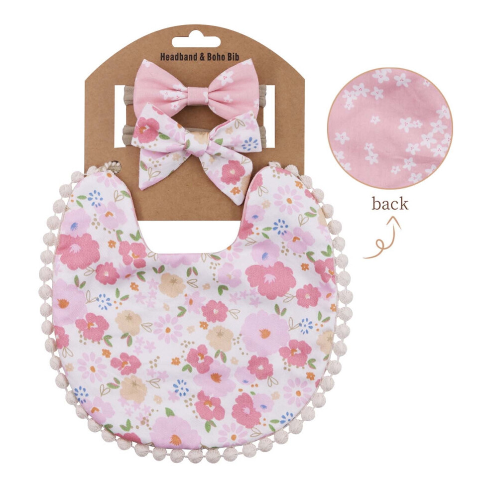 FAMTKT Toddler Baby Bandana Drool Bibs for Boys Girls Newborn, Baby Plaid Print Linen Cotton Double Sided Saliva Headband Set