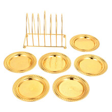 4Ensembles Plateaux Snack Dorés Support Élégant Pour Décoration