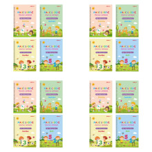 Reusable Grooved Writing Books for Handwriting & Calligraphy Practice, 4-Book Set with Pen & Refills (Ages 3-8)