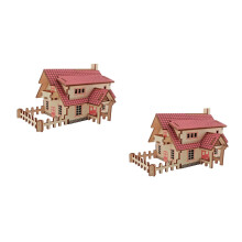 2Pièces Puzzle Maison 3D Bois Coloré Jeu Éducatif DIY Enfants Amusant