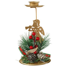 Weihnachtskerzenhalter-Set, festliche Tischdekoration aus Metall im traditionellen und modernen Design, für eine warme Atmosphäre