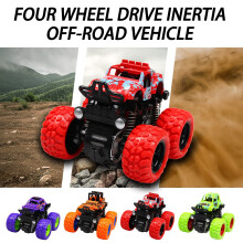4WD Pull Back Off-Road Speelgoedauto voor Kinderen 3+ – 9x8x7,5 cm, Wrijvingsaandrijving, Grote Wielen, Inertiebeweging, Schokbestendig, Unisex