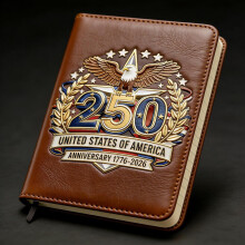 Caiet comemorativ de 250 de ani, 15,2 cm x 20,3 cm, jurnal patriotic, caiet cadou aniversar al independenței SUA 1776-2026
