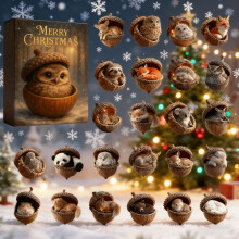Calendrier de l'Avent 2025, animaux en pommes de pin, décoration murale en acrylique, compte à rebours jusqu'à Noël, pour la maison, la cheminée