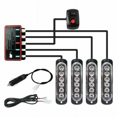 Φώτα LED υψηλής ορατότητας σε κεχριμπαρένιο χρώμα, πολλαπλά μοτίβα λάμψεων,