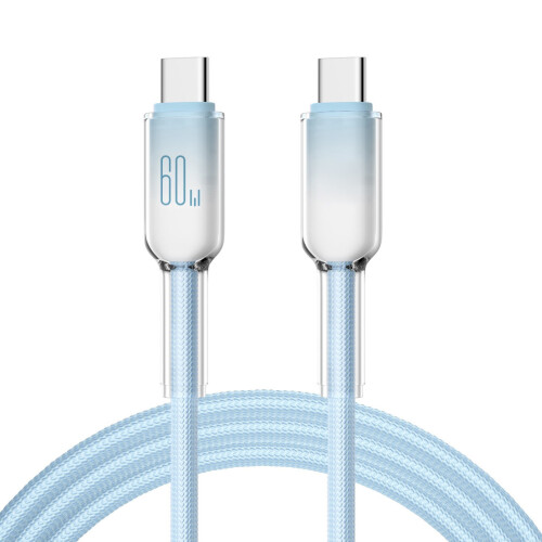 Καλώδιο φόρτισης Ice Crystal USB C Καλώδιο τροφοδοτικού γρήγορης φόρτισης 60W Υποστήριξη