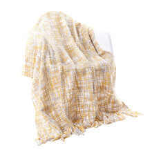 Plush Blanket,Tassel Blanket Throw Nordicsofa Throw Blanket Home Leisure Blanket Bedside Blanket and Scarf Orange
