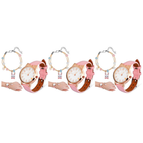 3Pièces Quartz Enfants Bracelet Accessoires Colorés