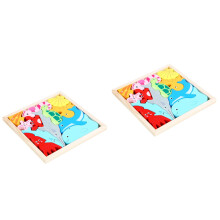 2Ensembles Puzzles Océan En Bois Colorés Jouets Éducatifs Pour Enfants