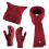 Set da donna composto da cappello, sciarpa e guanti in maglia 1