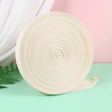 Beige Cotton Webbing Ribbon for Crafts, Decorative Fabric Tape for Sewing,, Upholstery, and Home Projects