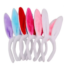 Serre-tête oreilles de lapin en tissu non tissé rose ACDANC 30 g