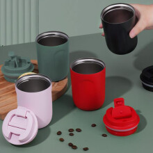 Mini tasse à café en acier inoxydable – Portable, étanche, tasse de voyage isotherme (240 ml), garde les boissons chaudes 6 h et froides 18 h,