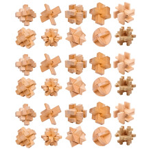 3Ensembles En Bois Lu Ban Khaki Jeu Iq Pour Enfants