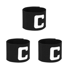 3Pièces Brassard Soccer Noir Tissu Ajustable