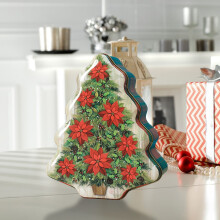 Boîte de rangement de Noël en métal avec couvercle – Boîte en métal pour biscuits, chocolats et cadeaux – Convient pour Noël, les fêtes de