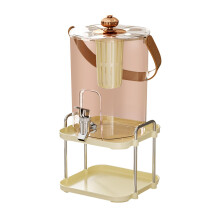 Distributeur de boissons, carafe à eau froide avec robinet, grande capacité 5 L, or rose