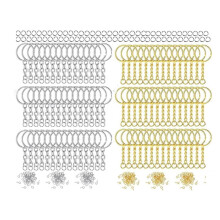 300Pcs Silver Golden Color Metal Ring for Jewelry Making Keychain Include Flat for Key Ring Open Jump Ring