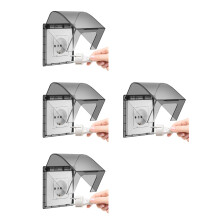 4Pièces Couvre Prises Murales Résistant Eau Gris