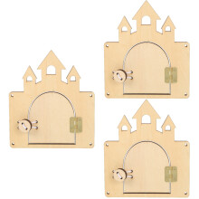3Ensembles Tableau Sensoriel Bois Khaki Jouet Educatif Pour Enfants