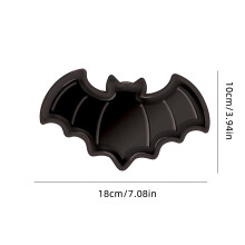 Halloween Party Serving Tray, Plastic Pumpkin Ghost Bat Themed Dessert Plates for Candy and Appetizers, Dishwasher Safe Holiday Party Supplies(Bat)