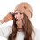 Conjunto de gorro, cachecol e luvas de tricô para mulheres e adolescentes. 1
