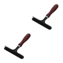 2PiĂšces Pour Animaux Manche Bois DĂ©mĂȘlante Acier