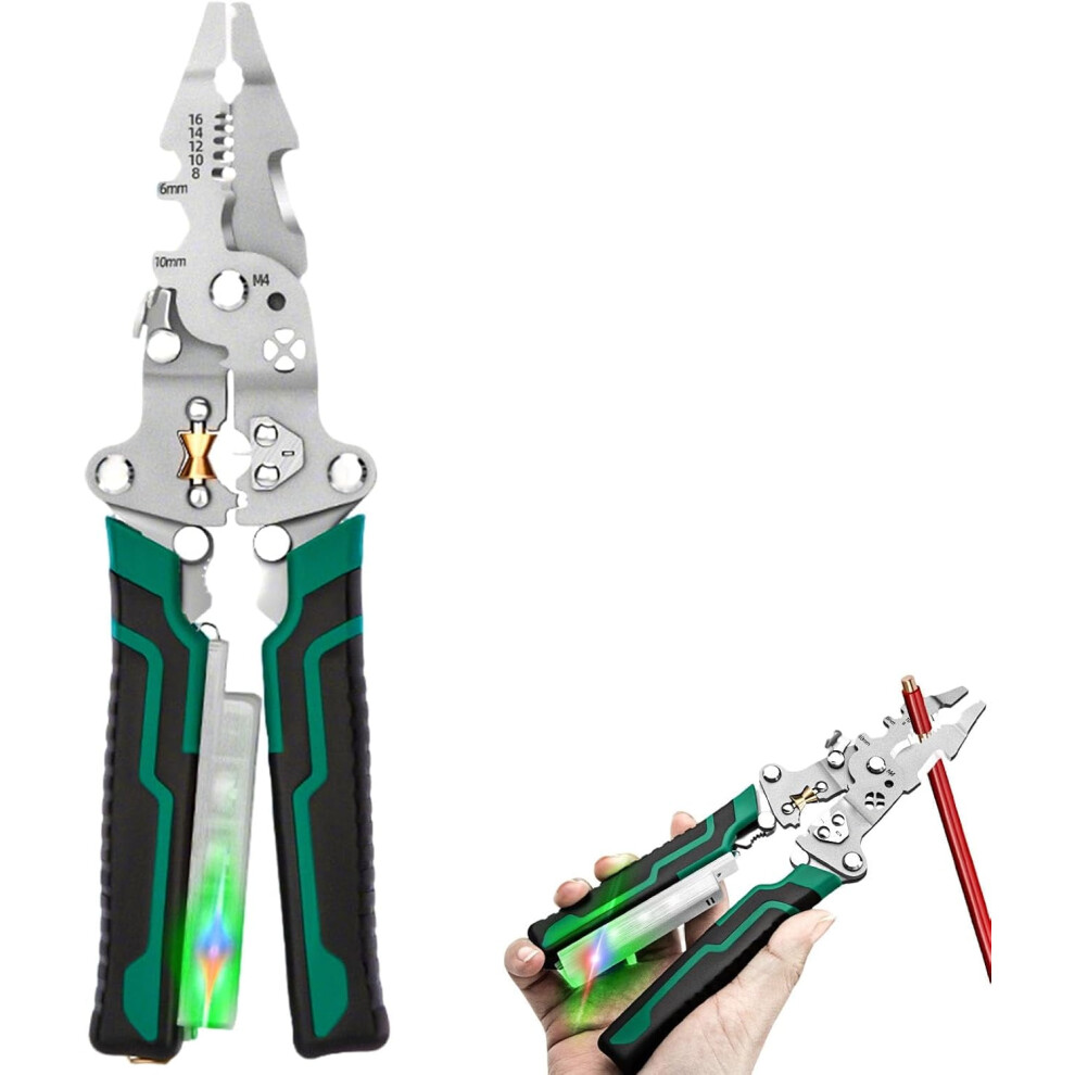 8-In-1 Wire Stripper With Voltage Tester, Durable Cable Cutter & Crimping Pliers For Electricians Â Compatible With Home Use 9327961626867
