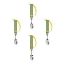 4Pièces Cuillères Adaptatives Vertes Compactes Pour Repas Seniors