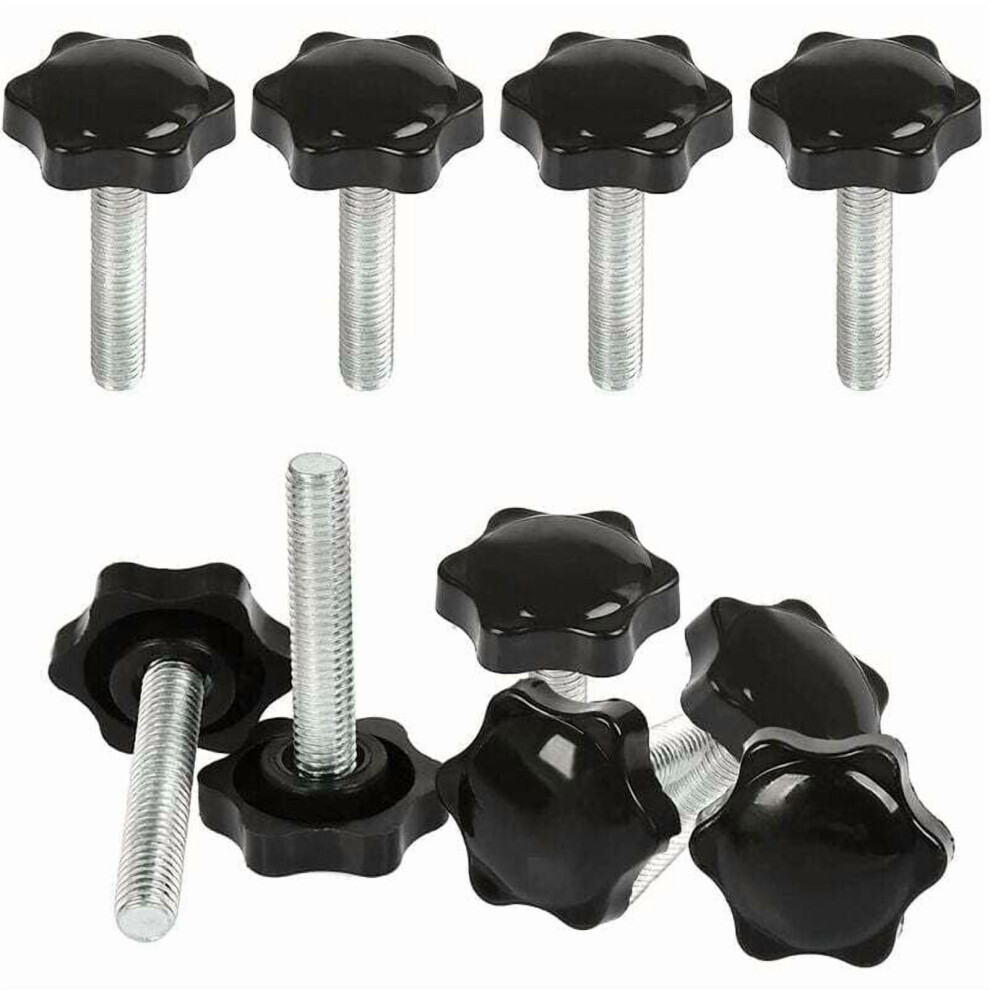 10Pcs M8 X 40Mm Clamping Knobs Knurled Head Screw, Threaded Hand Knob Star Nut M8 Thread Clamping Bolt With Nut, Thread Clamping Knobs With Handle.. 9327961627536