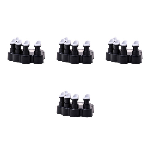 8Pièces Orthèse Doigts Piano Correction ABS Silicone Noir