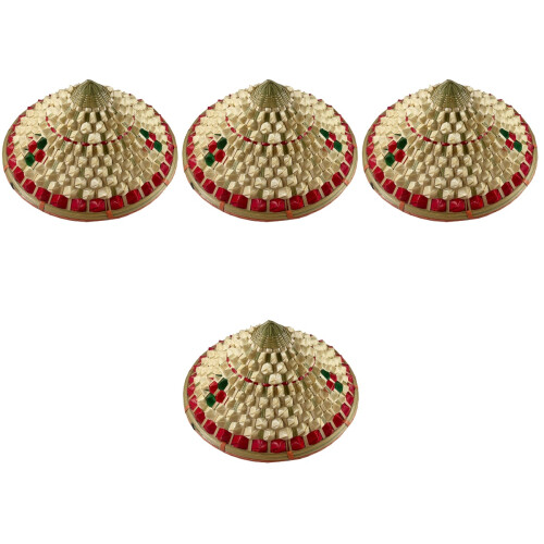 4Pièces Chapeaux Bambou Enfants Déco Style Chinois Multiusage