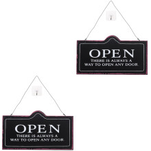 2Pièces Plaques Porte Noir Ouvert Fermé Décoratives Usage Commercial