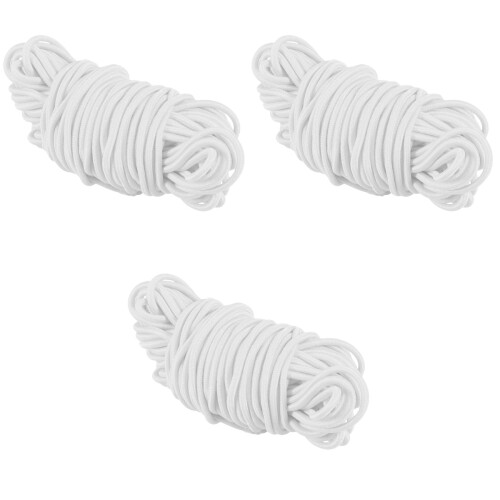3Pièces Bande Élastique Blanche DIY Corde Stretch Rond Pour Couture