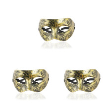 3Pcs Golden Roman Fighter Masquerade Face Masks for Men Party Dress
