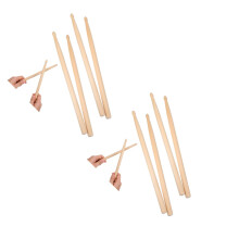 4Paires Baguettes De Batterie En Érable Kaki Pour Enfants Et Scène