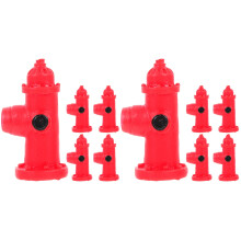 10Pièces Décor Robinet Incendie Rouge Résine Miniature Paysage DIY