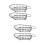 4Pièces Panier Portable Noir Usage Polyvalent Alimentaire 1