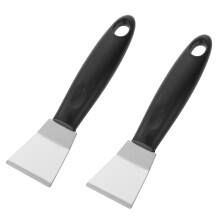 Pekkaxy 2 Pack Kitchen Cleaning Spatula, Steel Alloy Scraper for Grease, Ice and Stain Removal on Refrigerator and Range Hood