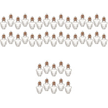 40PiĂšces Petites Bouteilles En Verre Bouchon En LiĂšge Transparent