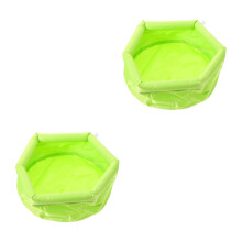 2Pièces Bassine Gonflable Kaki Pliable Pour Bain De Pieds Et Camping