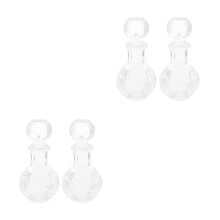 4Pcs Glass Whiskey Decanter Set Transparent for Storage