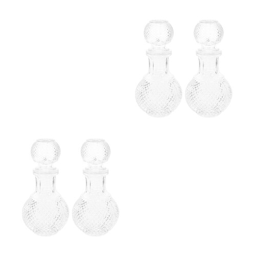 4Pcs Glass Whiskey Decanter Set Transparent for Storage